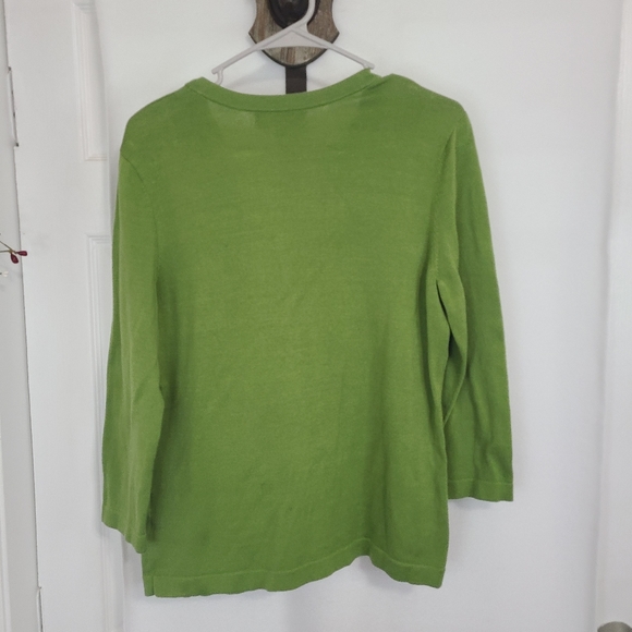 (1218) Jones New York Signature Woman's Long Sleeve V-Neck Button Down Sweater - Picture 13 of 16